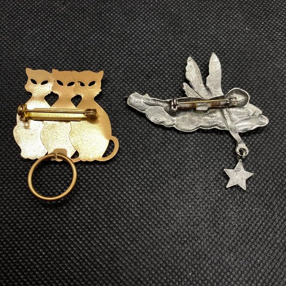 Cat Brooch with a Fairy Brooch - Picture 2 of 2
